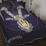 Astrological Capricorn Sign Print Quilt Bed Set