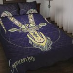 Astrological Capricorn Sign Print Quilt Bed Set