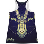Astrological Capricorn Sign Print Women's Racerback Tank Top