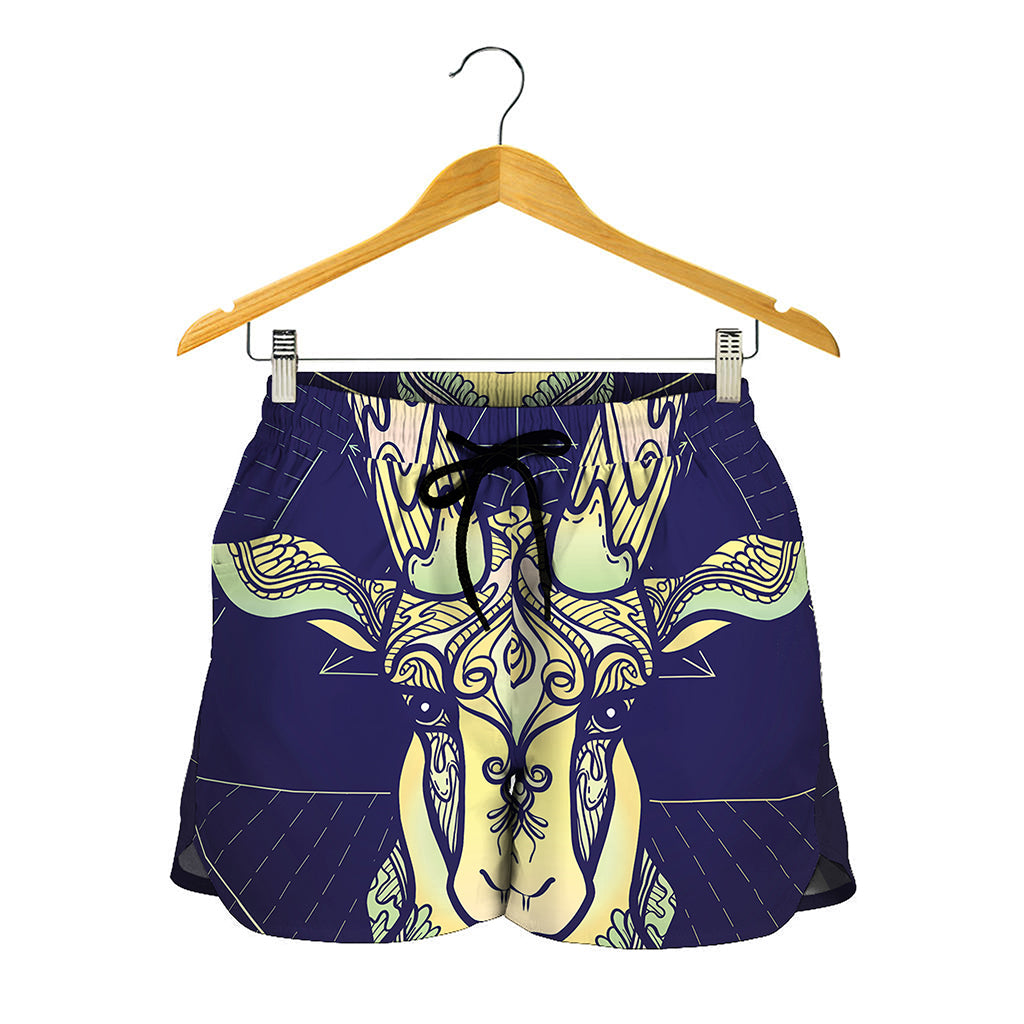 Astrological Capricorn Sign Print Women's Shorts