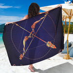Astrological Sagittarius Sign Print Beach Sarong Wrap