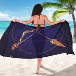 Astrological Sagittarius Sign Print Beach Sarong Wrap