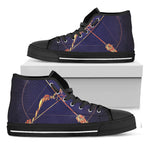 Astrological Sagittarius Sign Print Black High Top Shoes