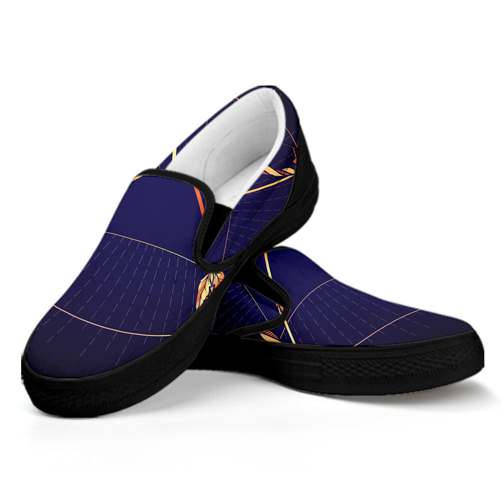 Astrological Sagittarius Sign Print Black Slip On Shoes