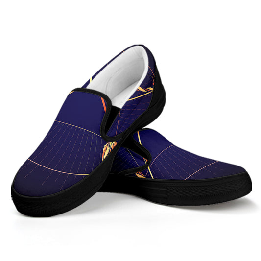 Astrological Sagittarius Sign Print Black Slip On Shoes