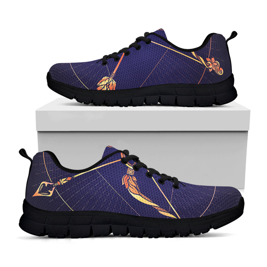 Astrological Sagittarius Sign Print Black Sneakers