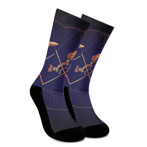 Astrological Sagittarius Sign Print Crew Socks