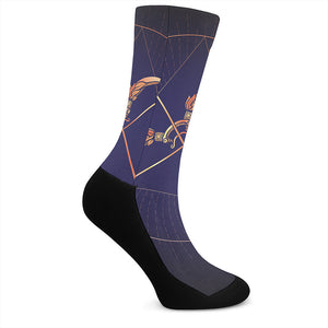 Astrological Sagittarius Sign Print Crew Socks