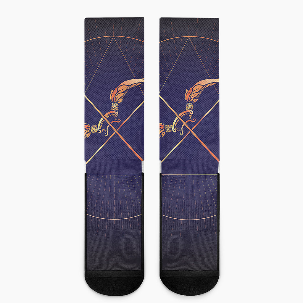 Astrological Sagittarius Sign Print Crew Socks