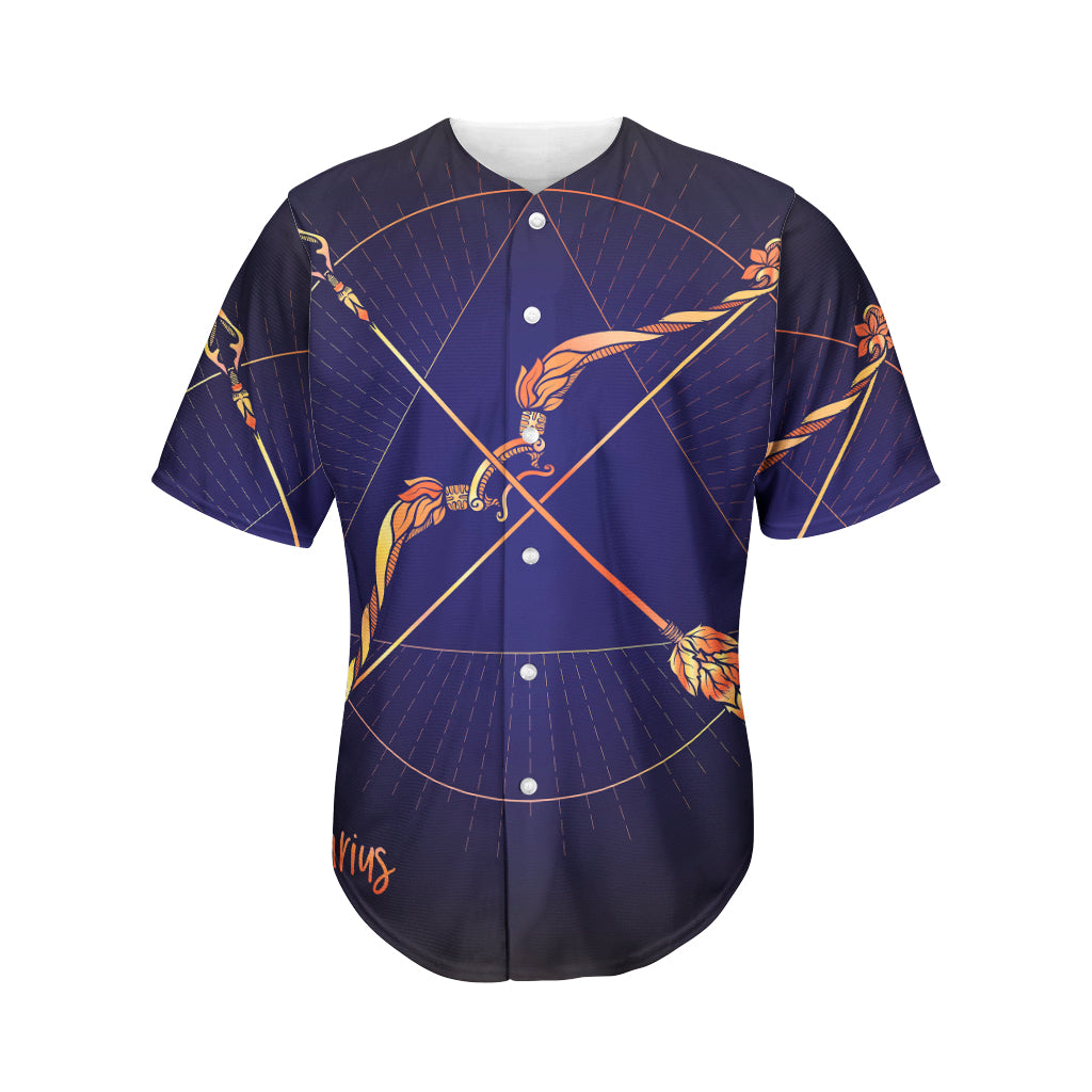 Astrological Sagittarius Sign Print Men's Baseball Jersey