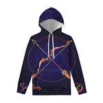 Astrological Sagittarius Sign Print Pullover Hoodie