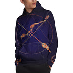 Astrological Sagittarius Sign Print Pullover Hoodie