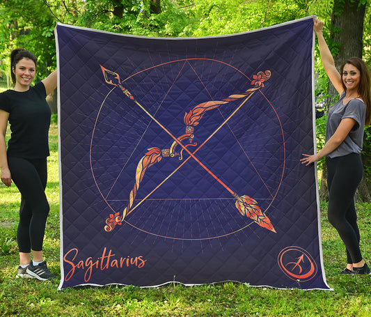 Astrological Sagittarius Sign Print Quilt