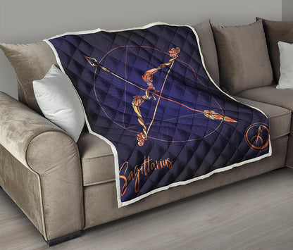 Astrological Sagittarius Sign Print Quilt