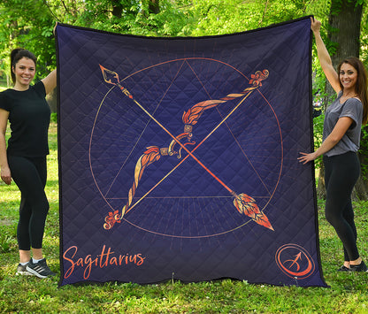 Astrological Sagittarius Sign Print Quilt