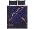 Astrological Sagittarius Sign Print Quilt Bed Set