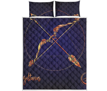 Astrological Sagittarius Sign Print Quilt Bed Set