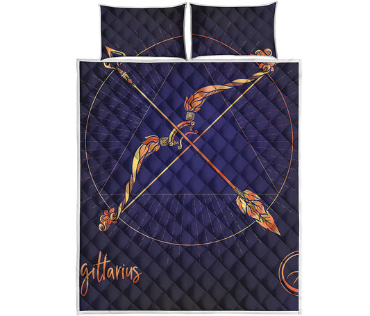 Astrological Sagittarius Sign Print Quilt Bed Set