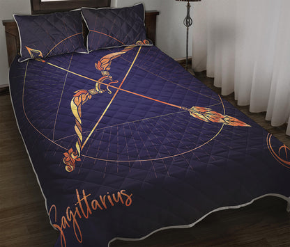 Astrological Sagittarius Sign Print Quilt Bed Set