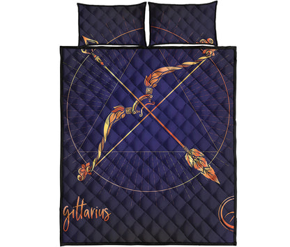 Astrological Sagittarius Sign Print Quilt Bed Set
