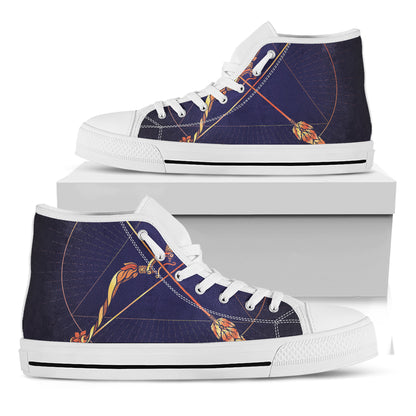 Astrological Sagittarius Sign Print White High Top Shoes