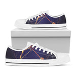 Astrological Sagittarius Sign Print White Low Top Shoes