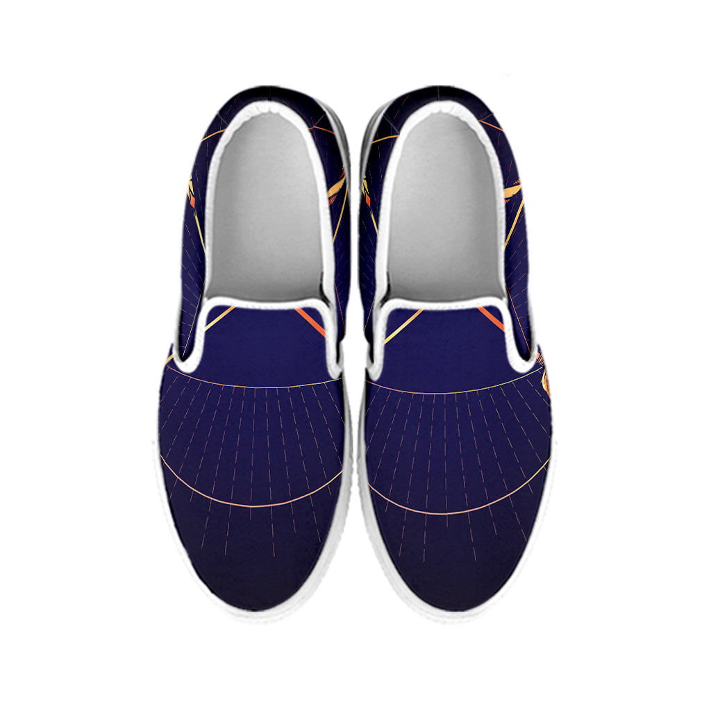 Astrological Sagittarius Sign Print White Slip On Shoes