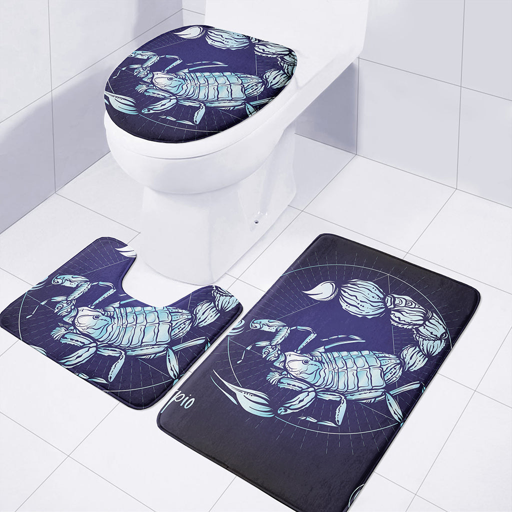 Astrological Scorpio Sign Print 3 Piece Bath Mat Set