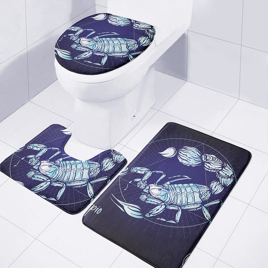 Astrological Scorpio Sign Print 3 Piece Bath Mat Set