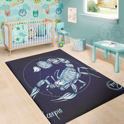 Astrological Scorpio Sign Print Area Rug