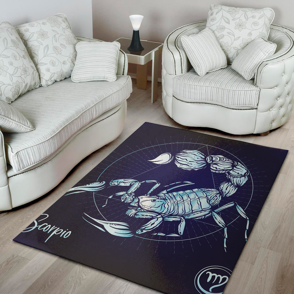 Astrological Scorpio Sign Print Area Rug