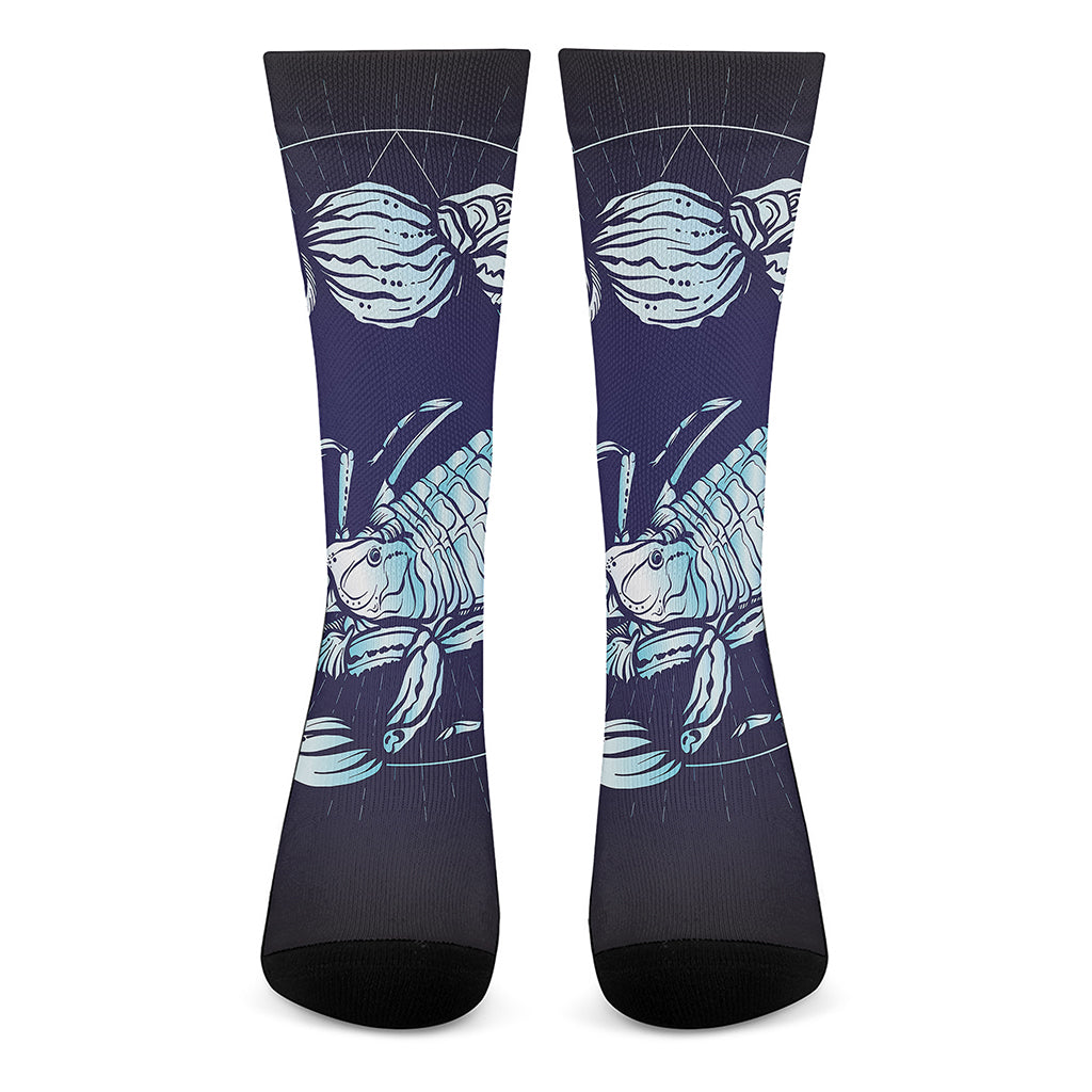 Astrological Scorpio Sign Print Crew Socks