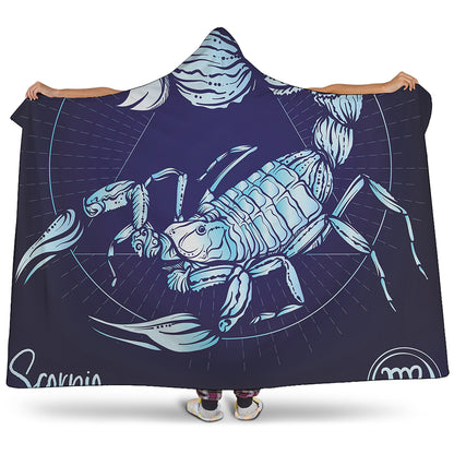 Astrological Scorpio Sign Print Hooded Blanket