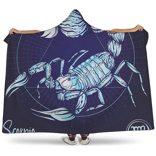 Astrological Scorpio Sign Print Hooded Blanket