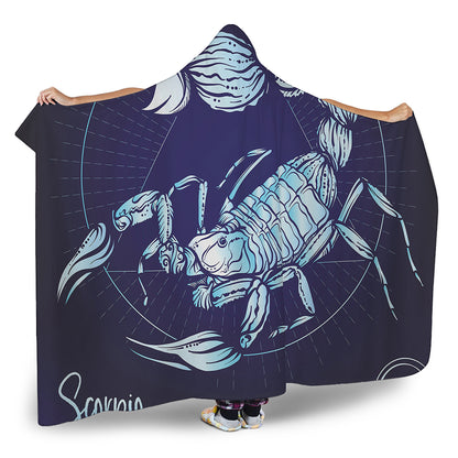 Astrological Scorpio Sign Print Hooded Blanket