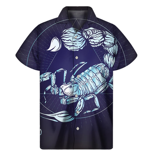 Astrological Scorpio Sign Print Men's Short Sleeve Shirt