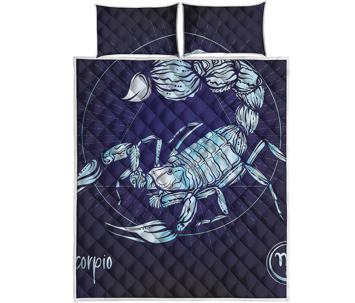 Astrological Scorpio Sign Print Quilt Bed Set