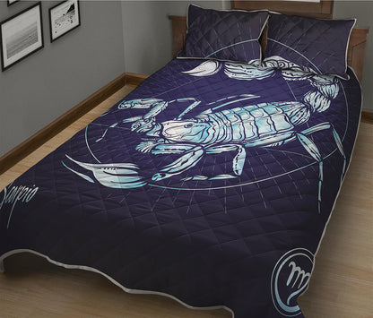 Astrological Scorpio Sign Print Quilt Bed Set