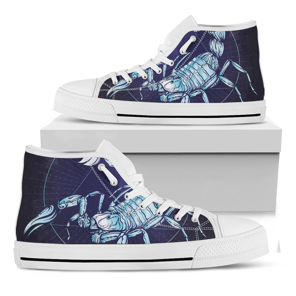 Astrological Scorpio Sign Print White High Top Shoes