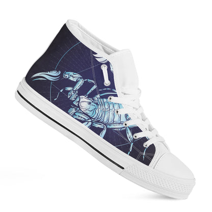 Astrological Scorpio Sign Print White High Top Shoes