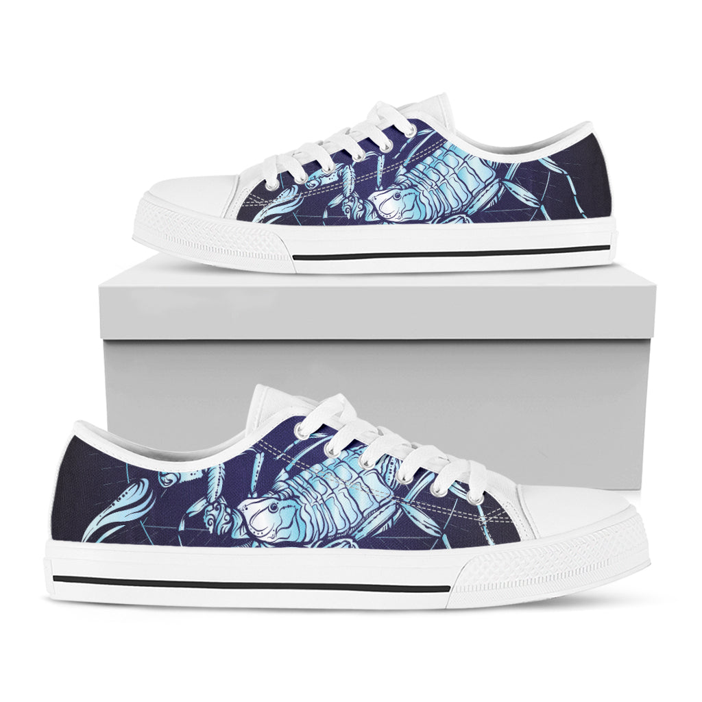 Astrological Scorpio Sign Print White Low Top Shoes