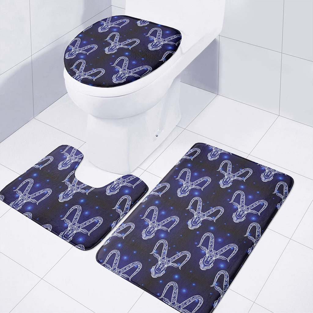 Astrology Capricorn Sign Print 3 Piece Bath Mat Set