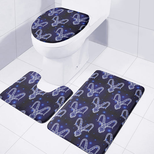 Astrology Capricorn Sign Print 3 Piece Bath Mat Set