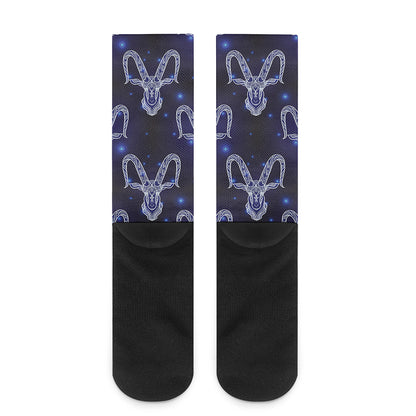 Astrology Capricorn Sign Print Crew Socks