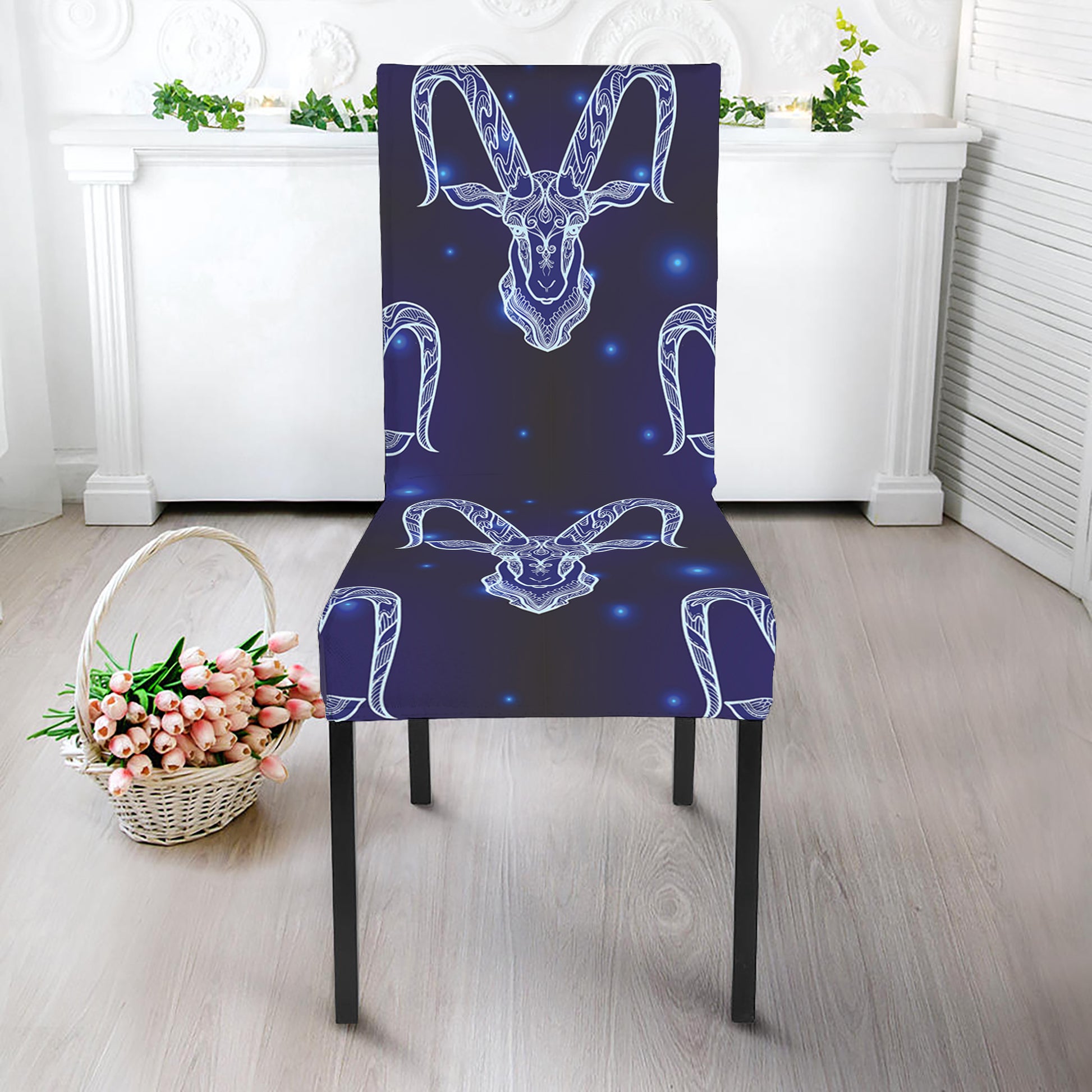 Astrology Capricorn Sign Print Dining Chair Slipcover
