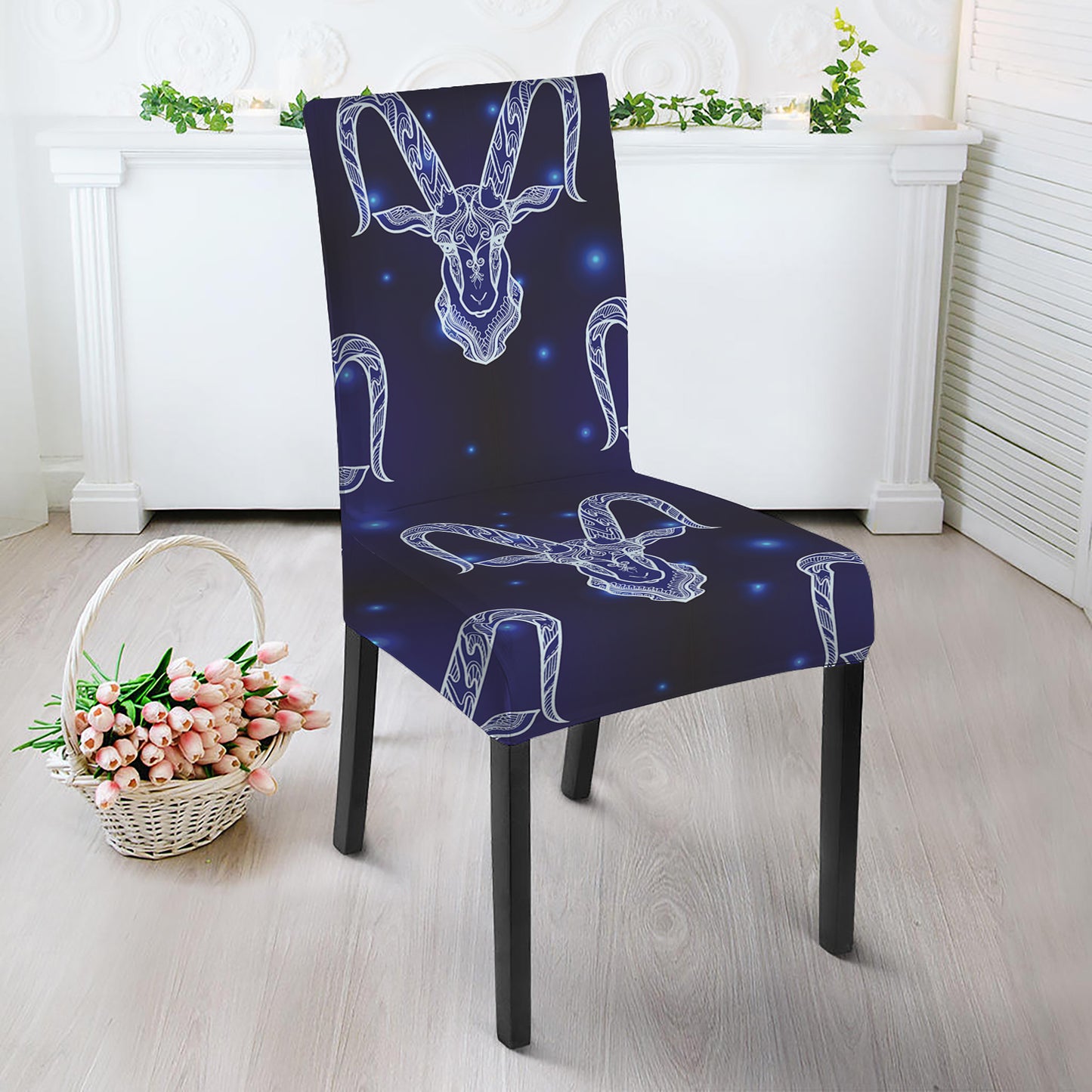 Astrology Capricorn Sign Print Dining Chair Slipcover