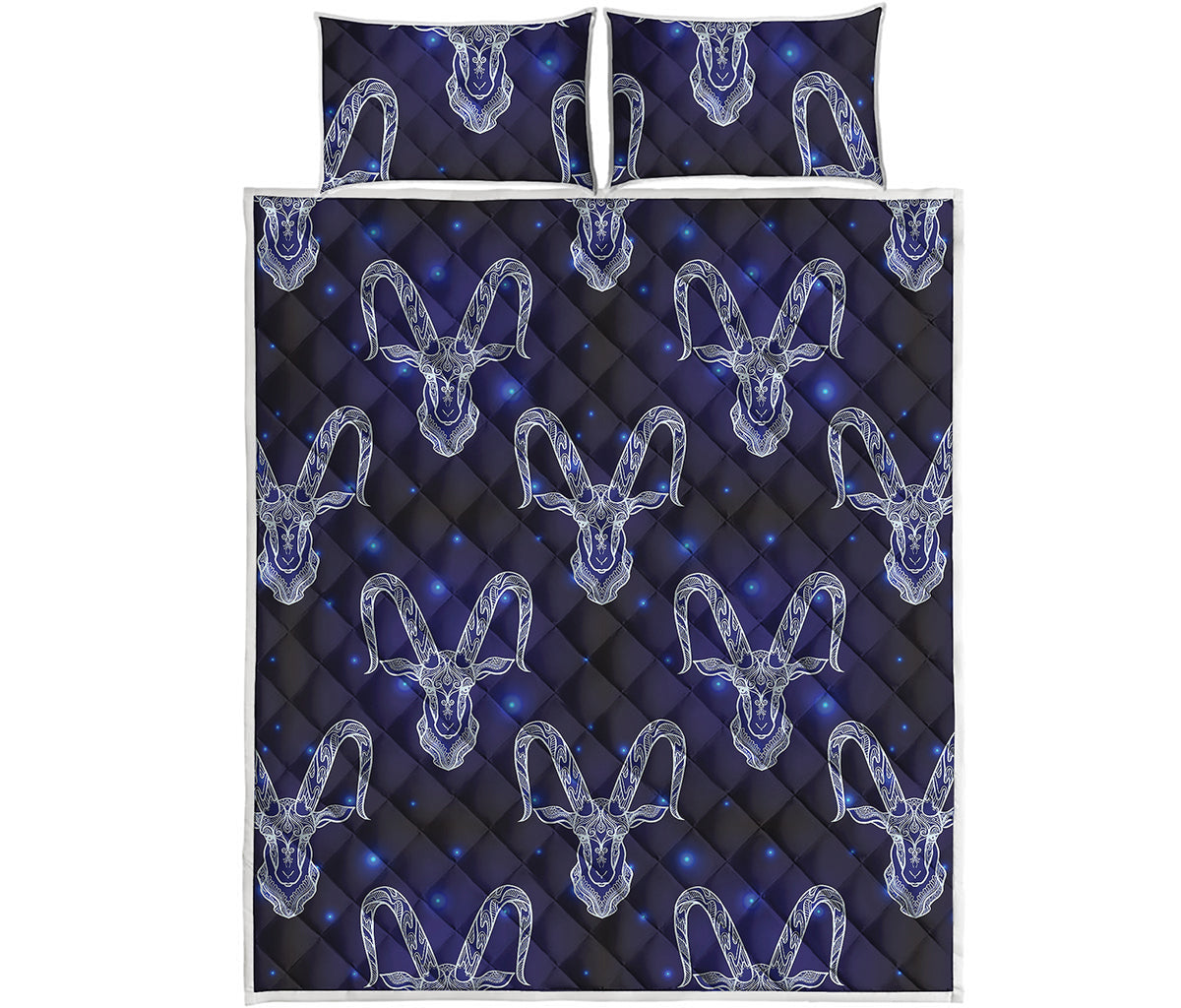 Astrology Capricorn Sign Print Quilt Bed Set