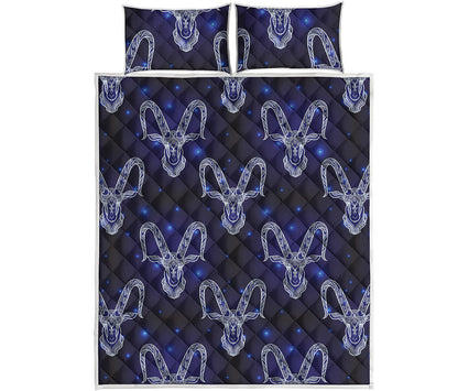Astrology Capricorn Sign Print Quilt Bed Set