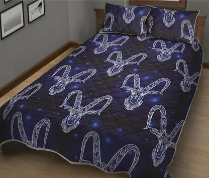 Astrology Capricorn Sign Print Quilt Bed Set