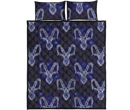 Astrology Capricorn Sign Print Quilt Bed Set